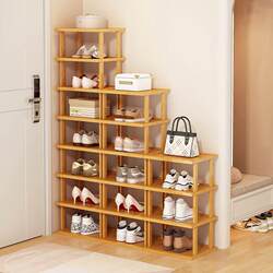 Simple shoe rack Multi -layer saving space Household door, small small bamboo shoe cabinet assembly and combination shoe display rack