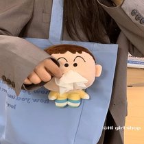 Cute plush doll Dumb paper box student school bag backpack pendant cartoon doll car decorative tissue box