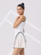 Ellesse Small Shell Retro Contrast 서스펜더 치마 누름 압박 및 주름 시원한 테니스 스포츠 드레스 가슴 패드로 슬리밍 Ellesse Small Shell Retro Contrast 서스펜더 치마 누름 압박 및 주름 시원한 테니스 스포츠 드레스 가슴 패드로 슬리밍