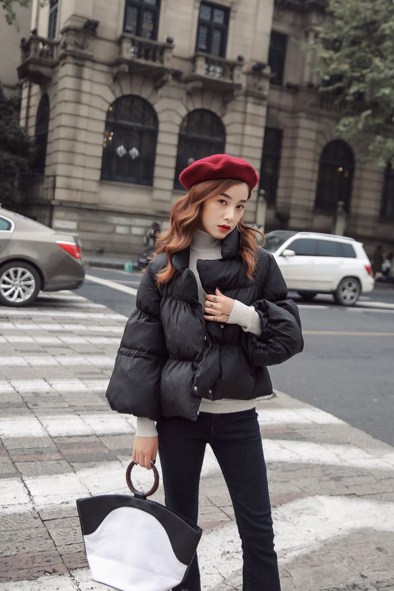 实拍)2016冬季新款韩版短款加厚面包服宽松显瘦羽绒棉服外套