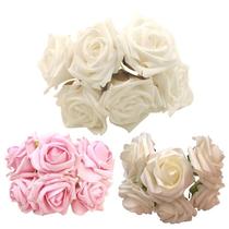New 6pcs Artificial Rose Flower EVA Foam DIY Bride Roses W