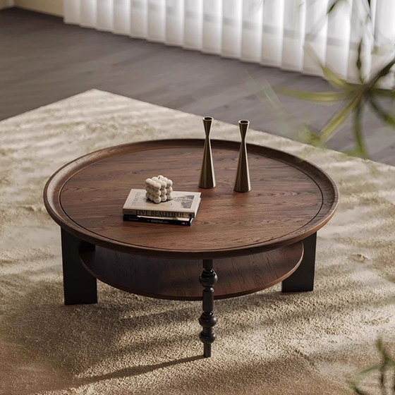 Medium style solid wood tea table round tea table small apartment French light luxury home living room retro creative small table
Medium style solid wood tea table round tea table small apartment French light luxury home living room retro creative small table