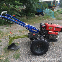 15 HP diesel electric start mountain rotary tiller and two-wheel self-propelled potato ridging seeder