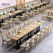 Milk tea shop tables and chairs catering shop tea restaurant burger snack shop noodle shop restaurant deck sofa wall customization direct sales