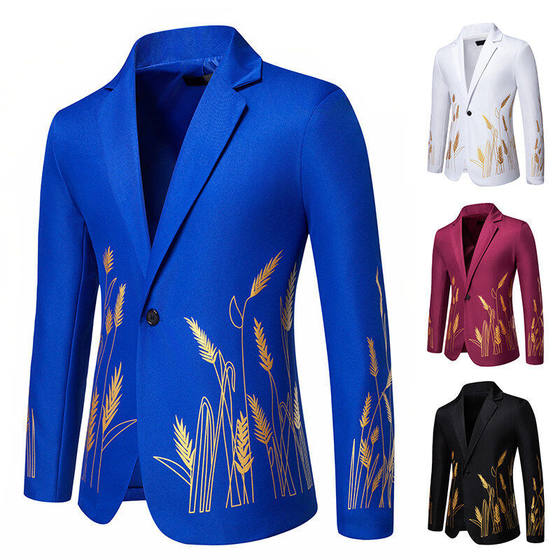Spot British handsome wheat ear printed suit trendy men's spring and autumn business suit hair stylist jacket hosting performance
Spot British handsome wheat ear printed suit trendy men's spring and autumn business suit hair stylist jacket hosting performance
