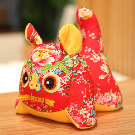 Fun Tiger traditional folk crafts, zodiac doll dolls, the year of mascot doll plush toy custom gift Fun Tiger traditional folk crafts, zodiac doll dolls, the year of mascot doll plush toy custom gift