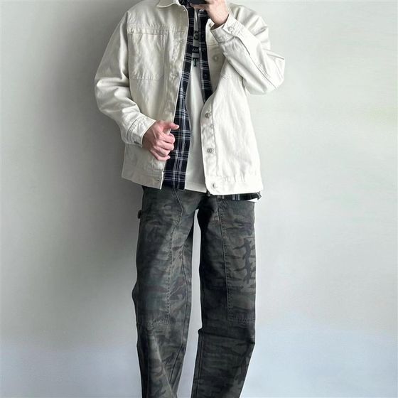 Korean denim jacket men's high-end outfit x suit a complete set of clothes, work jackets, men's casual match
Korean denim jacket men's high-end outfit x suit a complete set of clothes, work jackets, men's casual match