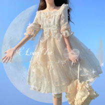 Spot Drop-Pearl Princess-Out-of-print original lolita Mid-sleeve Organza Pearl op Fairy dress
