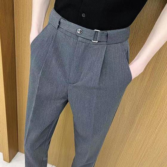 Men's casual trousers slim business formal wear high-end drooping ice silk nine-point summer thin high-end suit pants
Men's casual trousers slim business formal wear high-end drooping ice silk nine-point summer thin high-end suit pants