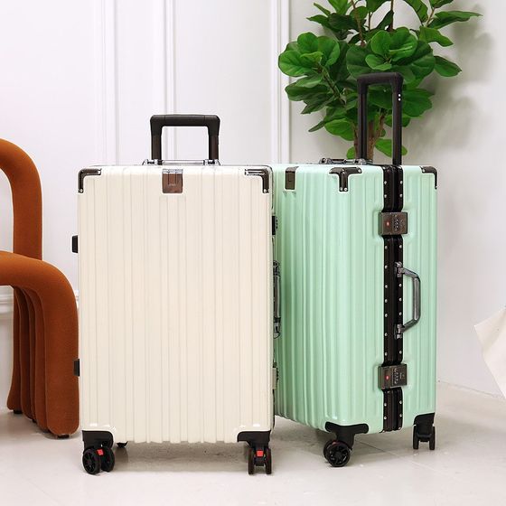 Suitcase 2023h new Korean style suitcase aluminum frame trolley case universal wheel sturdy and durable student trend code Suitcase 2023h new Korean style suitcase aluminum frame trolley case universal wheel sturdy and durable student trend code