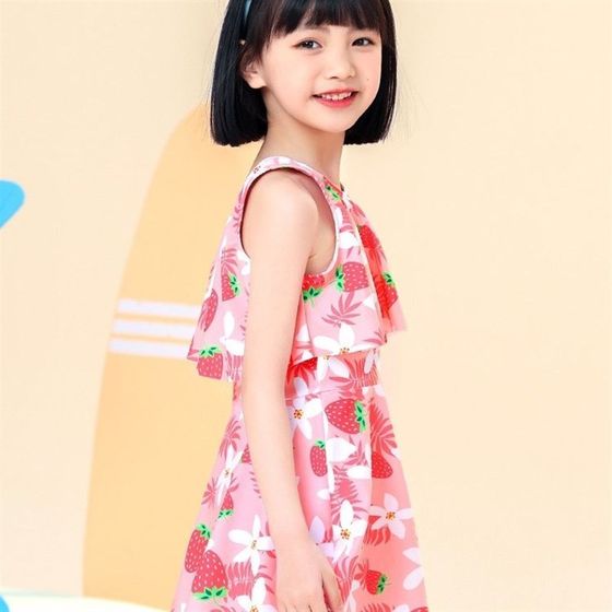 Girls swimsuit vest dress with safety pants Quick-drying split F swimsuit covering belly and making you look slim on the beach and soaking in hot spring Girls swimsuit vest dress with safety pants Quick-drying split F swimsuit covering belly and making you look slim on the beach and soaking in hot spring