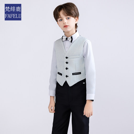 Boys vest suit flower girl host dress casual style gentleman young master piano performance children's suit
Boys vest suit flower girl host dress casual style gentleman young master piano performance children's suit