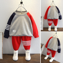 Childrens clothing boys spring suit 2021 Spring and Autumn new small children Korean baby Foreign style sports two-piece set