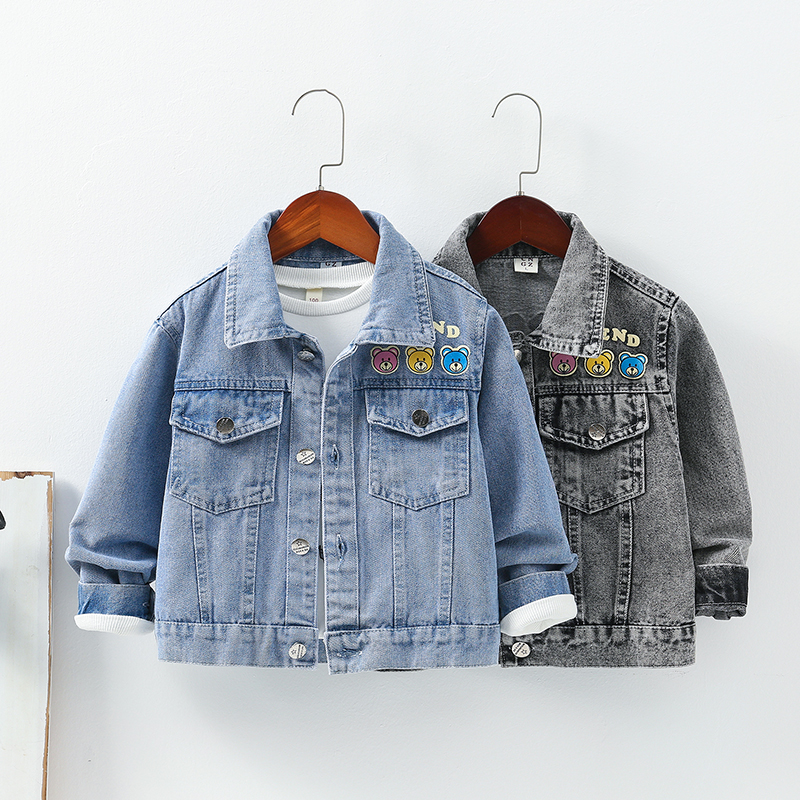 Children's clothing boys spring denim jacket 2021 new children's jacket children's casual foreign school boys Korean version of the tide