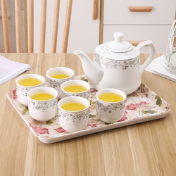 Ceramic tea set set for home living room wedding modern simple heat-resistant teapot water cup drink set complete set with tea tray