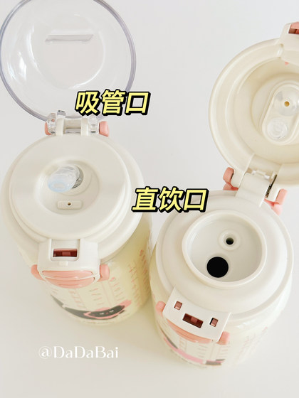 학생들이 학교에 갈 수있는 여성 고품질 컵을위한 귀여운 2025 New Thermos Cup 316 Dachshund Dog Straw Water Cup 학생들이 학교에 갈 수있는 여성 고품질 컵을위한 귀여운 2025 New Thermos Cup 316 Dachshund Dog Straw Water Cup