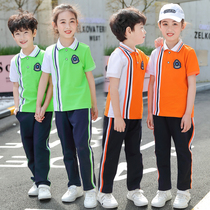 Class clothes summer sports suits Primary School students short sleeve T-shirt trousers kindergarten teacher school uniform garden clothes green cotton