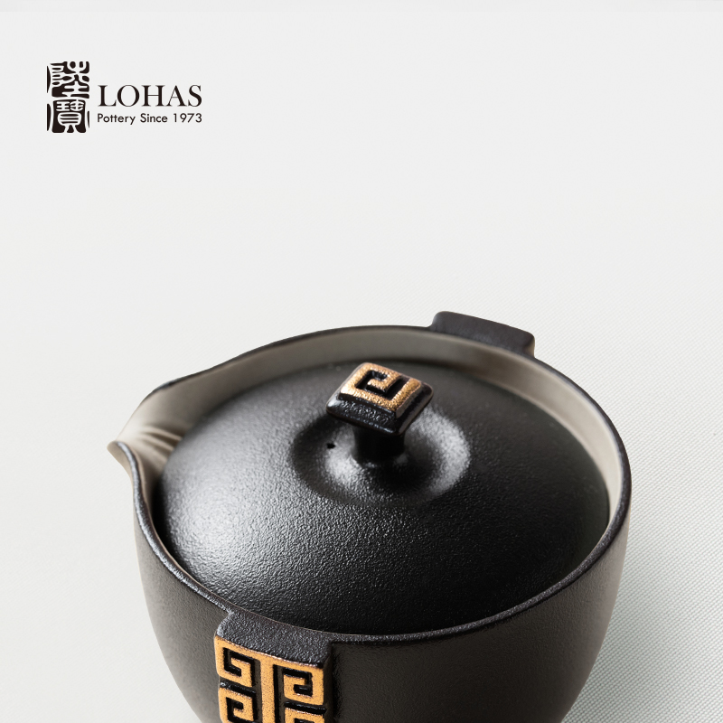 Lupao set of ceramic tea set Hui billow GaiWanCha taking four cups with a pot of tea tray was gift tea set can be a gift