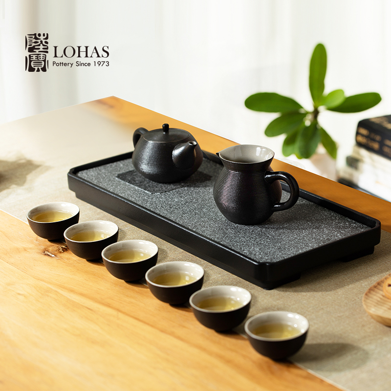 Lupao elegant tea tray storage locations of new plate with a drain tea table tapping ceramic household quadrate tea tray