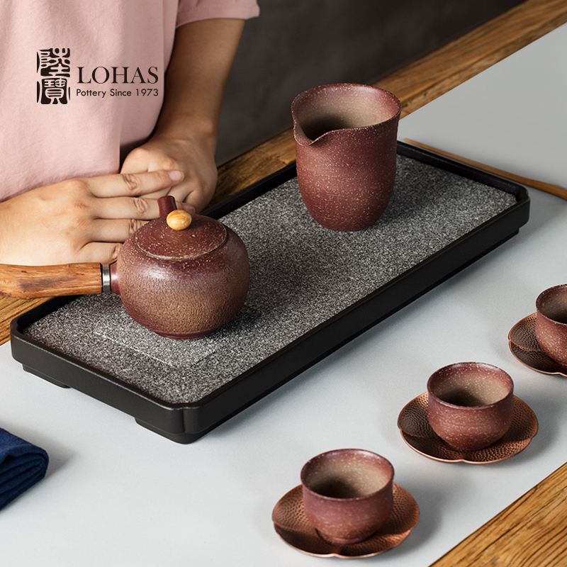 Lupao elegant tea tray storage locations of new plate with a drain tea table tapping ceramic household quadrate tea tray