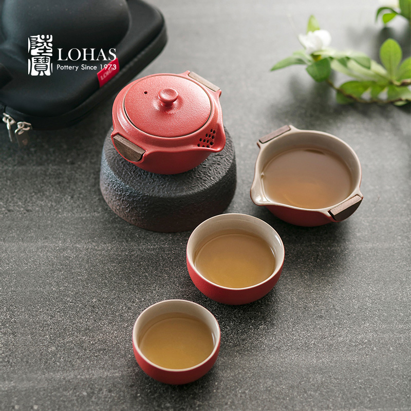 Holiday gift lupao 】 blessed by ceramic tea set to open feel to see a heaven sent fortune crack cup travel group can take tea tray