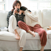 Beautiful fairy warm sweatpants women winter warm coral velvet casual loose pajama pants home students lazy pants