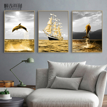 Nordic living room decorative painting modern simple sofa background wall triple hanging painting light luxury combination wall painting restaurant mural