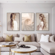 Bedroom bedside girl Nordic decorative painting modern minimalist beauty salon room wall hanging painting hipster mural