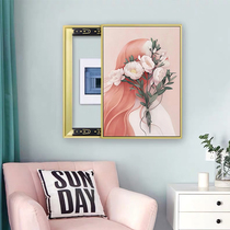 Nordic ins meter box decoration painting-free punching push-pull niche figure hand-painted vertical power distribution switch box