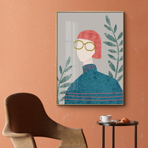 Nordic living room decorative painting modern simple abstract restaurant hanging painting ins literary modern sofa background wall mural