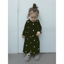 imakokoni black and white polo point long sleeve top original design Joker pullover T-shirt for boys and girls autumn clothing 0035