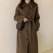 Maje Moscoloni Reversible Cashmere Coat for Women Mid-length FW2021 New Hepburn Wool Coat