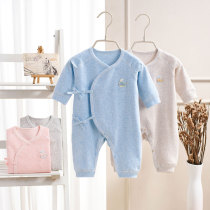 Newborn baby one-piece cotton spring and autumn strap 0 3 months Hayi Newborn clothes boneless monk clothes underwear