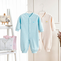 Baby cotton one-piece newborn spring thin section baby outside wearing climbing clothes Men and women baby long-sleeved harem autumn