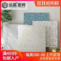Far Crystal 600x600 colored small particles terrazzo living room floor tiles Nordic non-slip wear-resistant matte kitchen and bathroom tiles