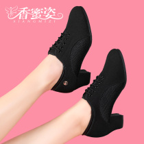 Latin Dance Shoes Women Adults Teachers Training Shoes Dance Shoes Soft Bottom Professional Squares Dancing Shoes Oxford Cloth Ballroom Dancing Shoes