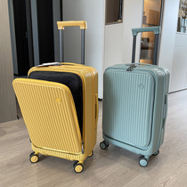 2022 new front flip open trolley case 20 inch boarding case mute wheel travel luggage sturdy suitcase