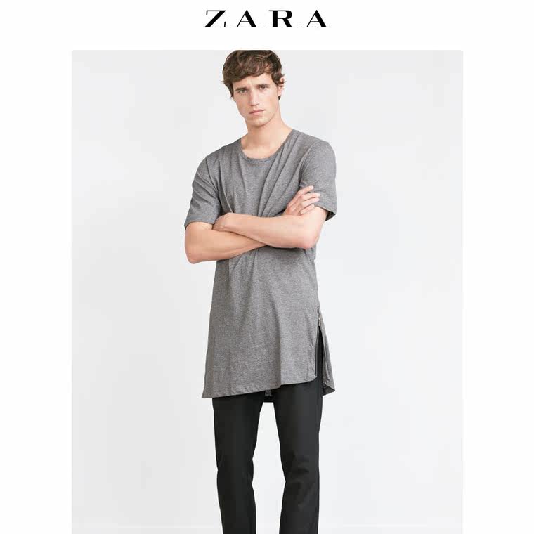 ZARA 男装 拉链饰 T 恤 00722318803