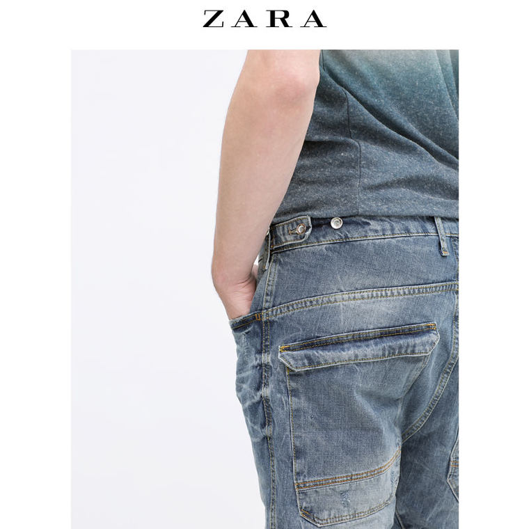 春夏折扣 ZARA 男装 牛仔短裤 00840406427