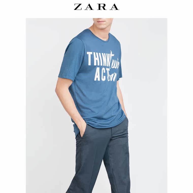 ZARA 男装 字母印花 T 恤 01165305400