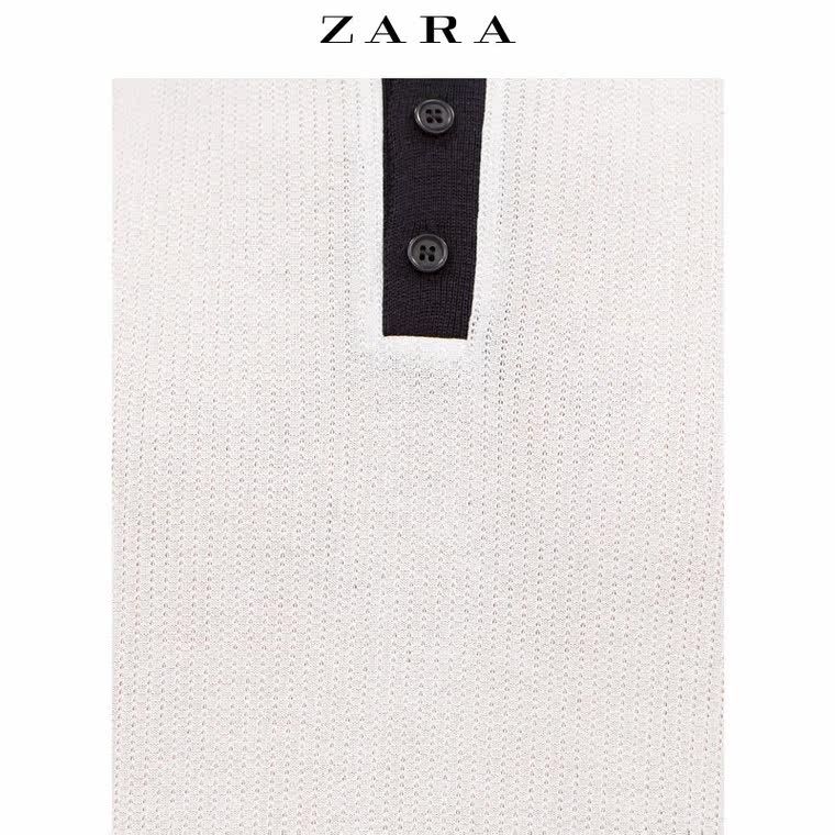 ZARA 男装 滚边领马球衫 04231405250