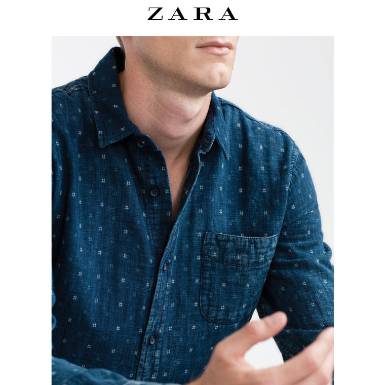 ZARA 男装 丹宁衬衫 06917401400