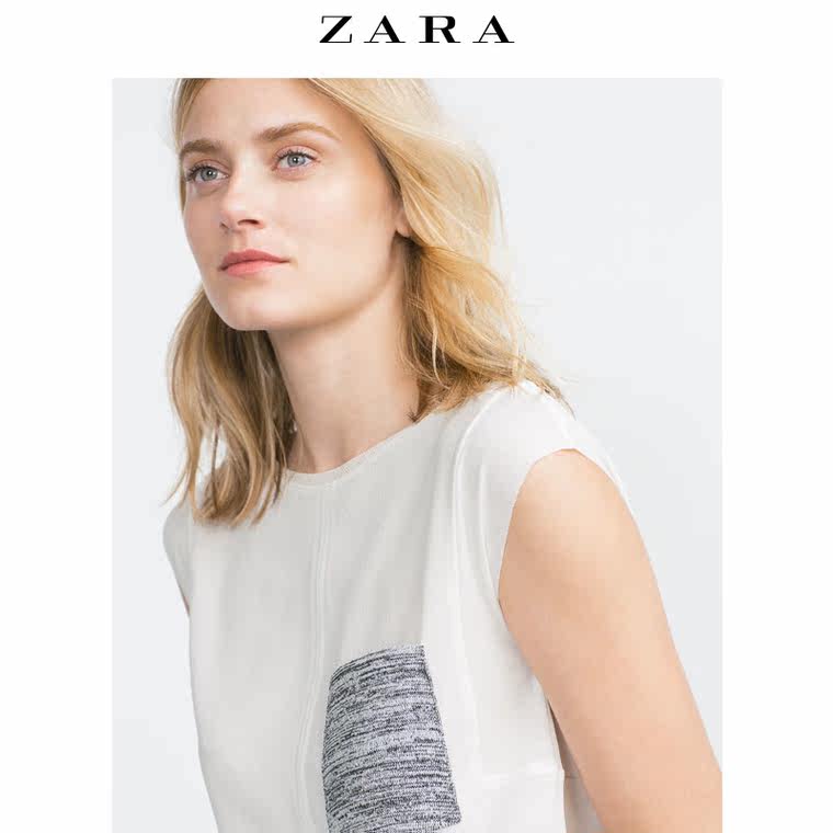 ZARA 女装 撞色口袋 T 恤 05580921251