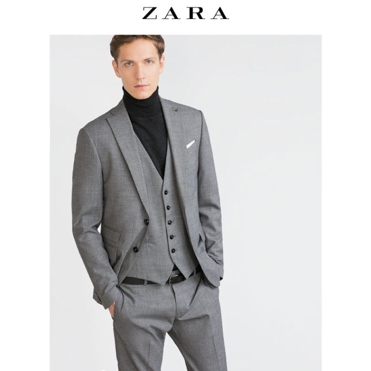 ZARA 男装 羊毛休闲西装外套 01564318803