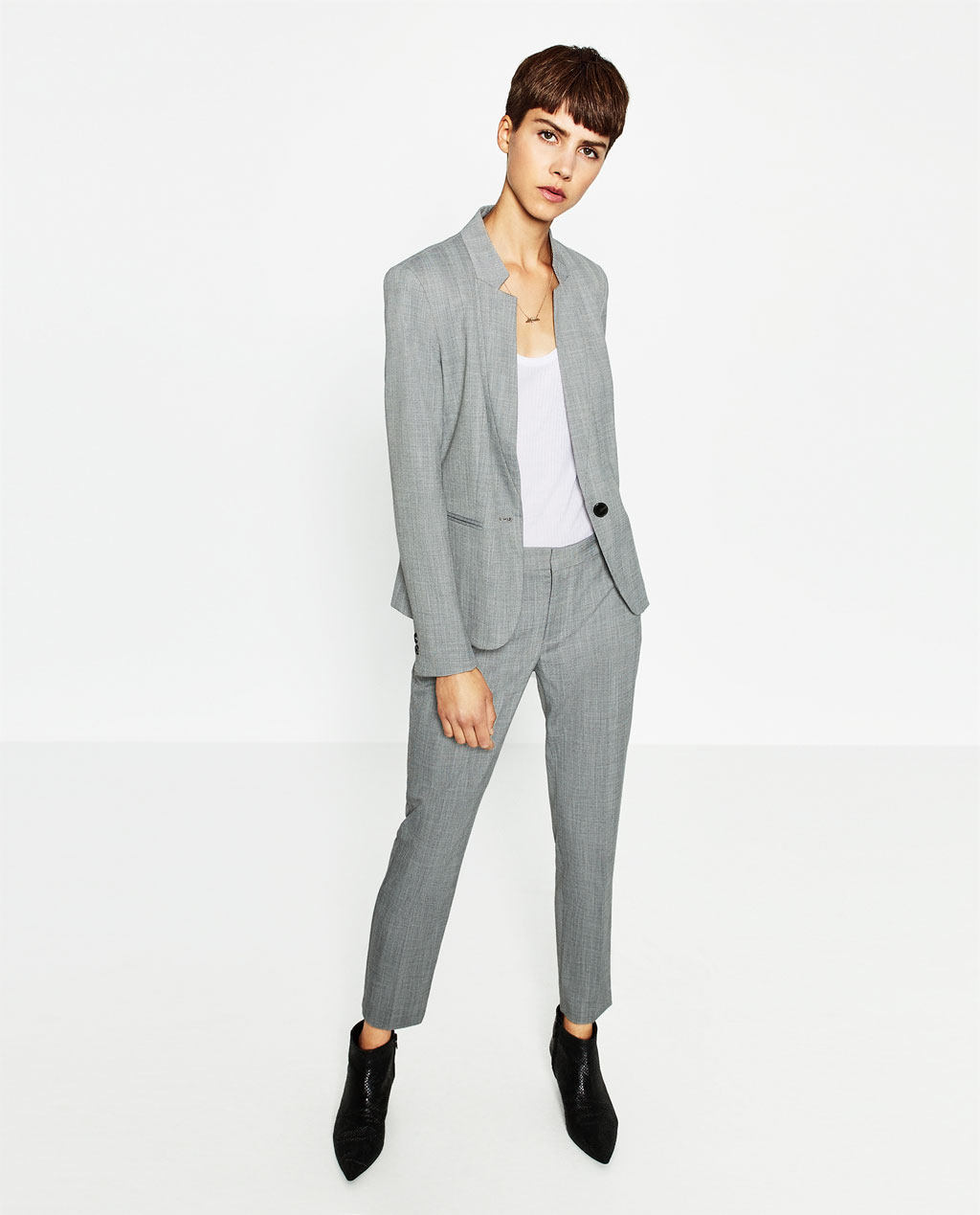 zara 女装 锯齿斜纹西装外套 07901232803