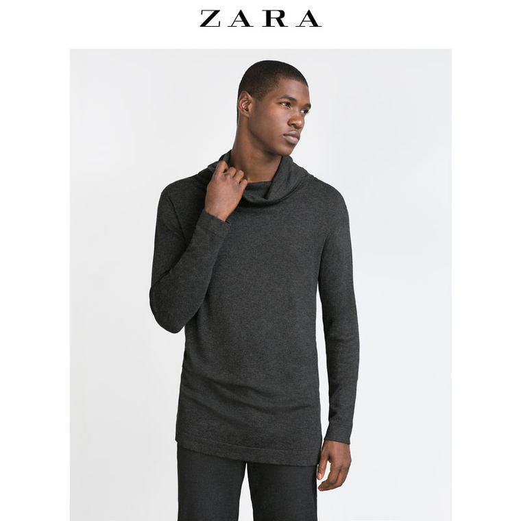 ZARA 男装 加大码烟囱领针织衫 00458313802