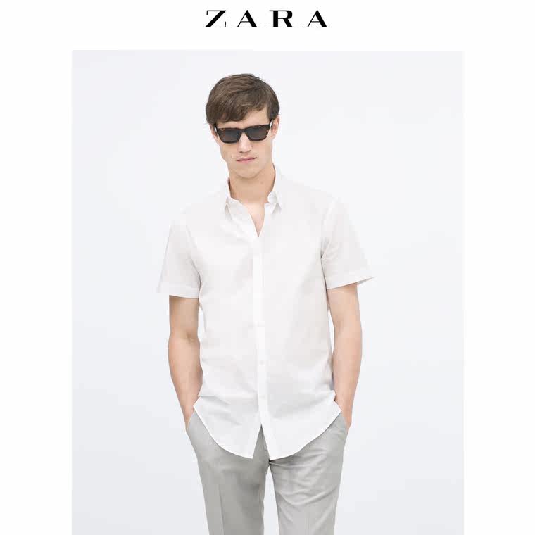 ZARA 男装 隐式纽扣府绸衬衫 06264302250