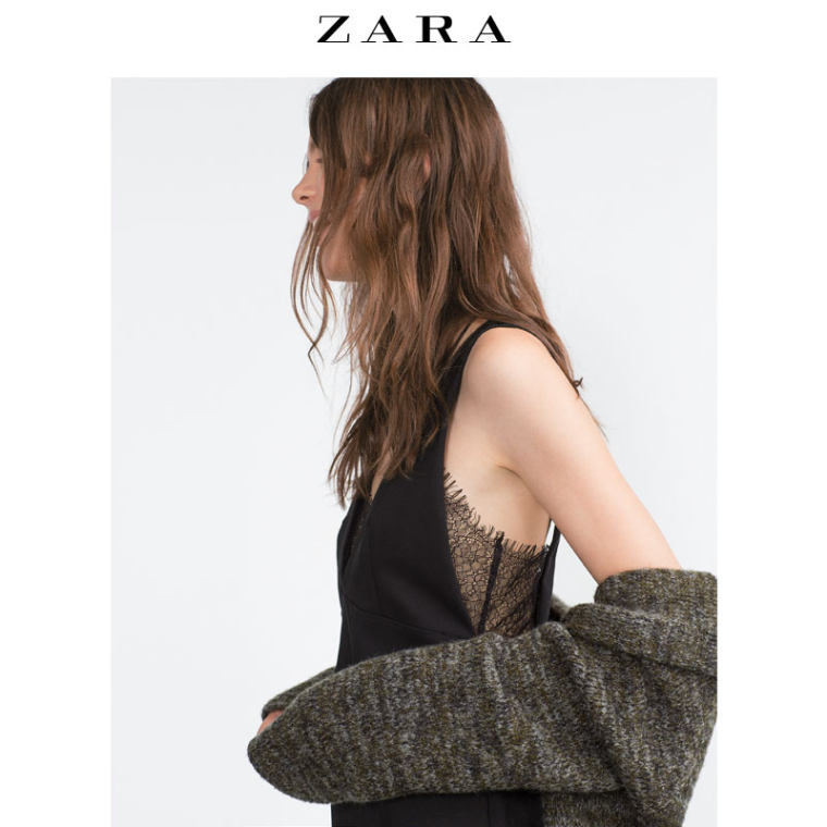 ZARA  TRF 女装 蕾丝装饰连身裙 07901250800