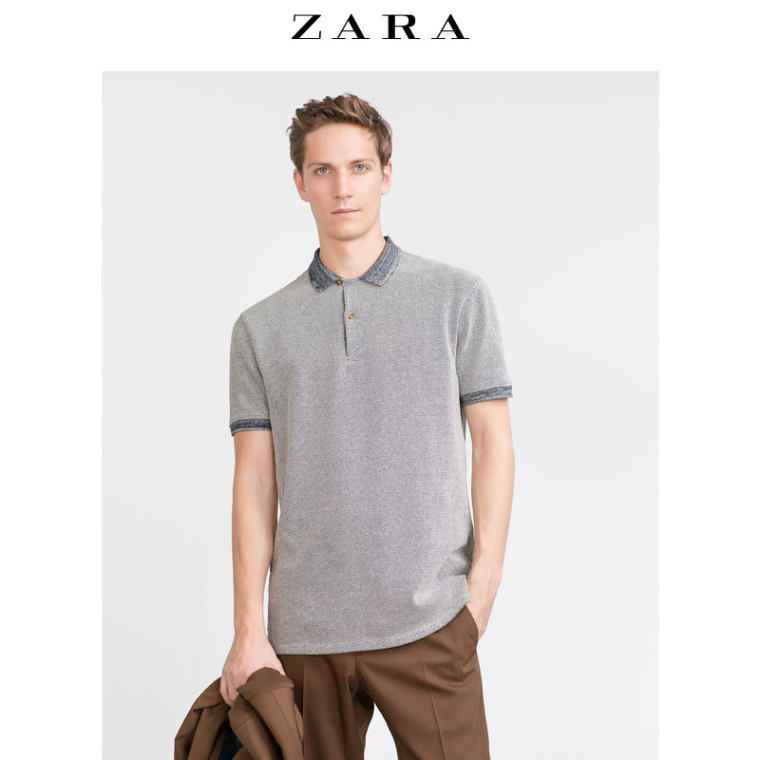 ZARA 男装 珠地布 POLO 衫 00526303400