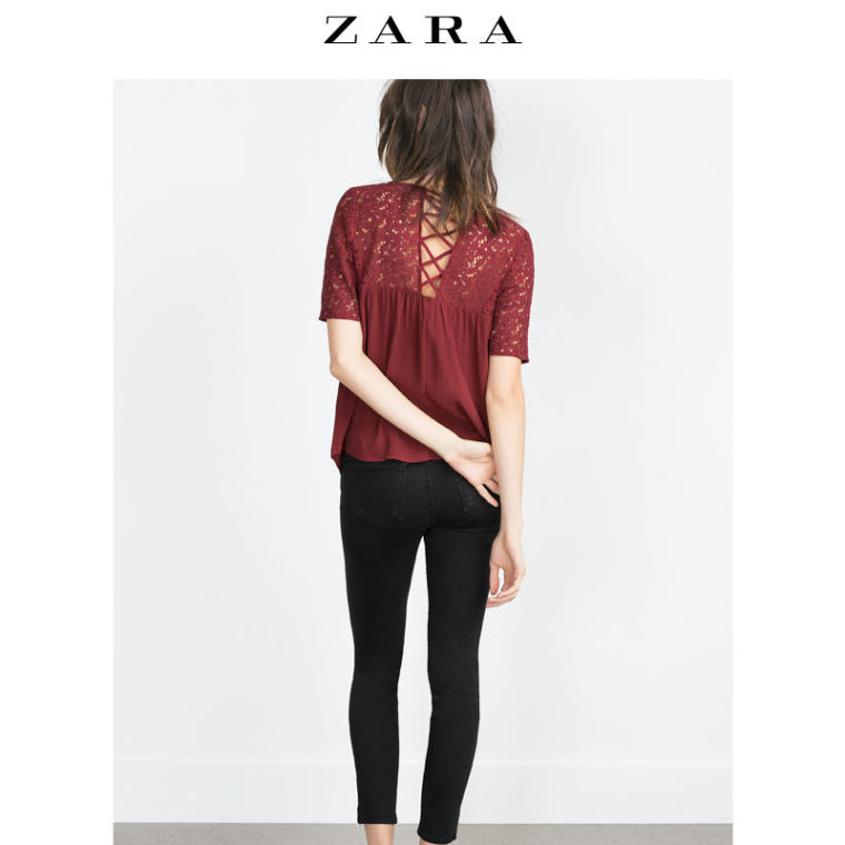 ZARA 女装 蕾丝短上衣 03666157684